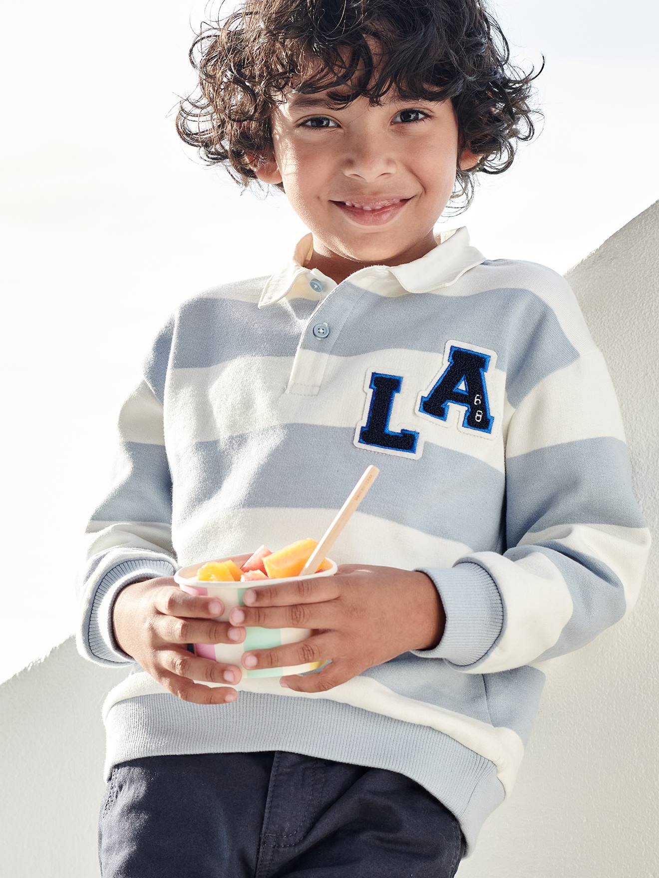 Vertbaudet Jungen Sweatshirt - blau gestreift