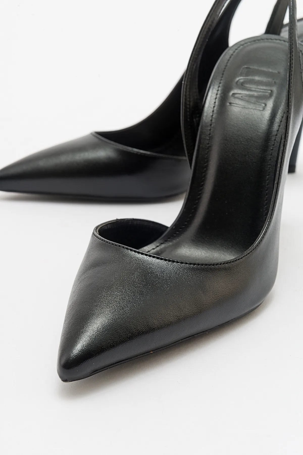 LuviShoes  TWINE Schwarze Haut Damenschuhe mit Absatz