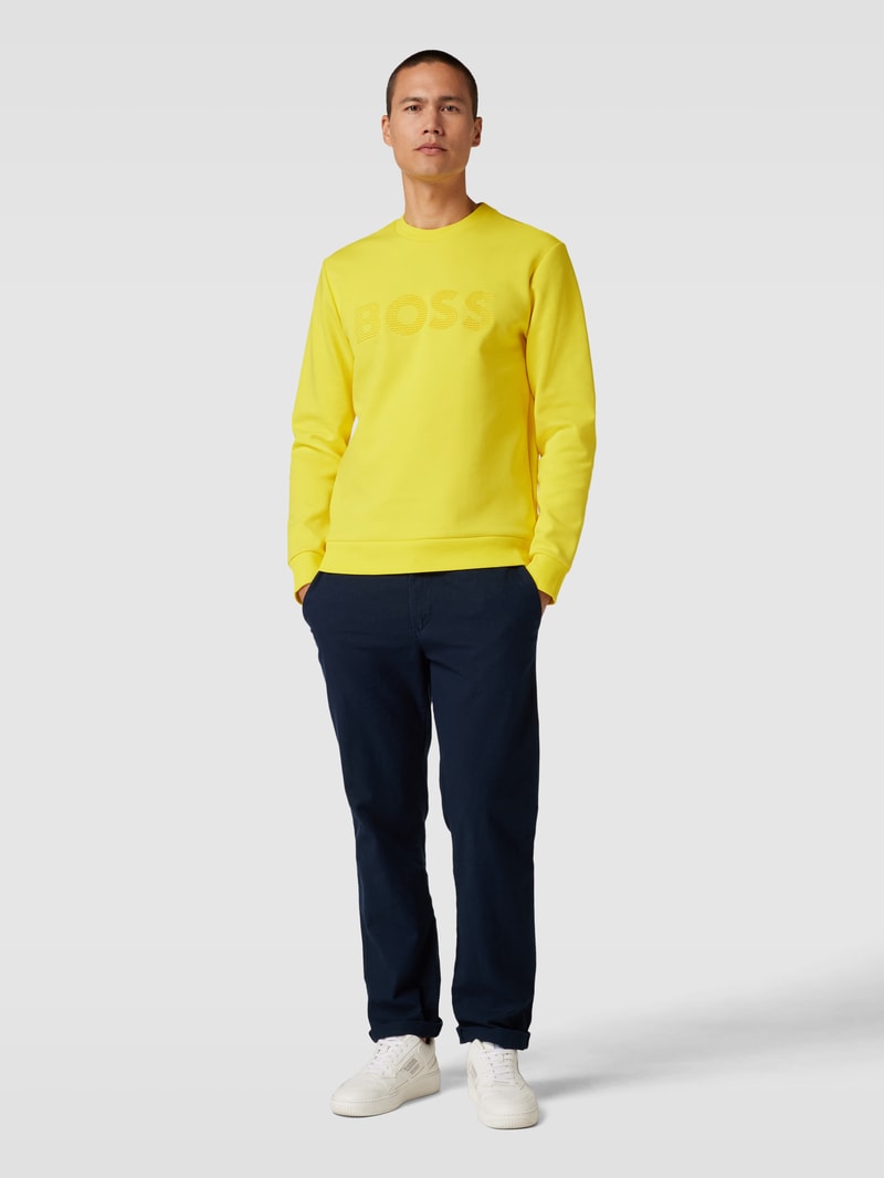 Sweatshirt mit Label-Print Modell 'Salbo' in gelb