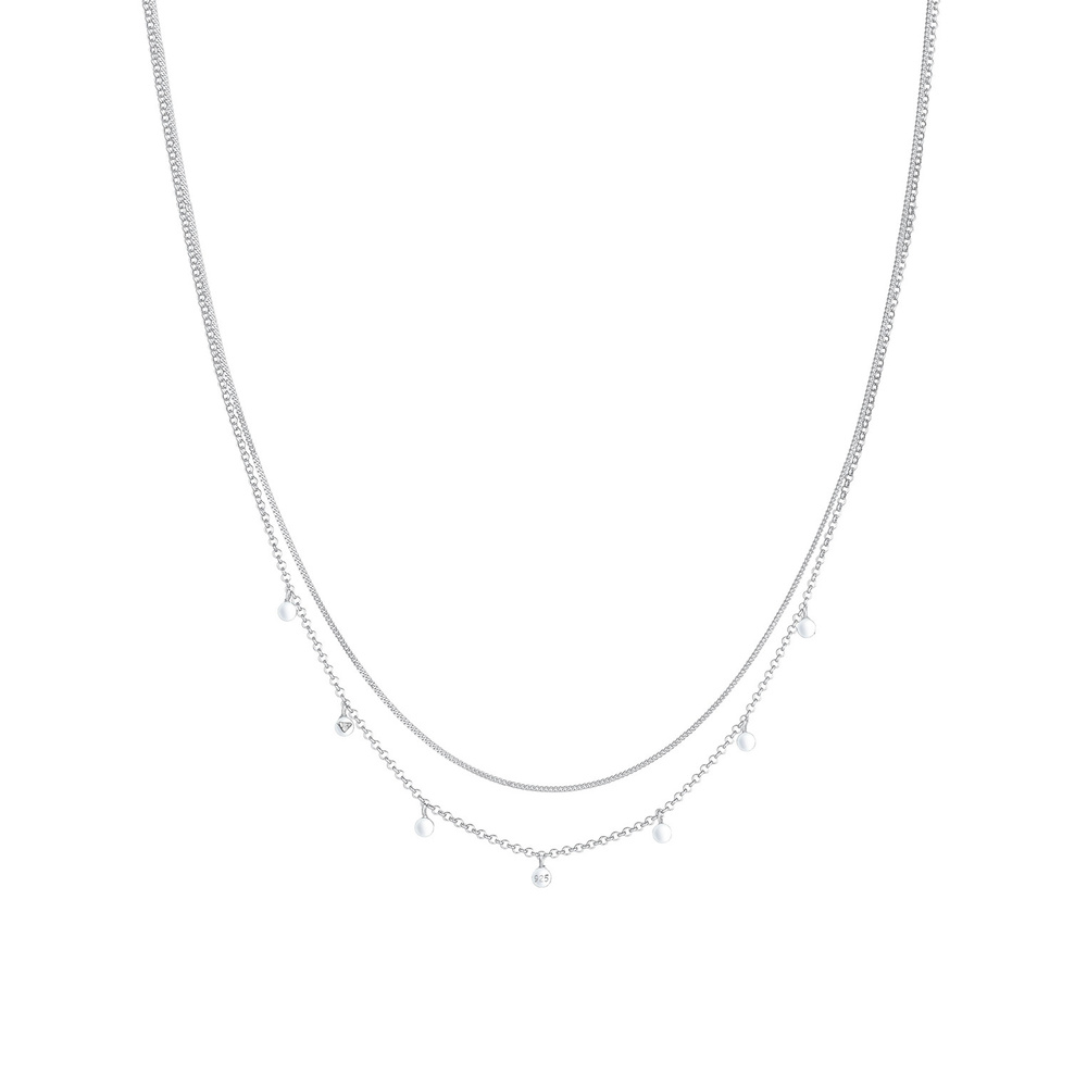 Elli Elli Collier Femmes Couches Plaquette Pendentif Martelé Tendance Blogueur en Arge collier