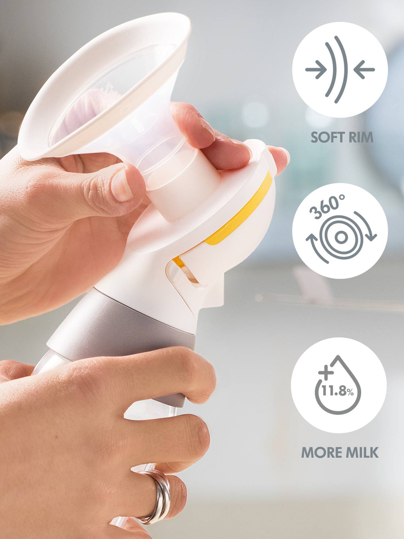 Tire-lait électrique double rechargeable Swing Maxi MEDELA + 2 téterelles blanc/jaune