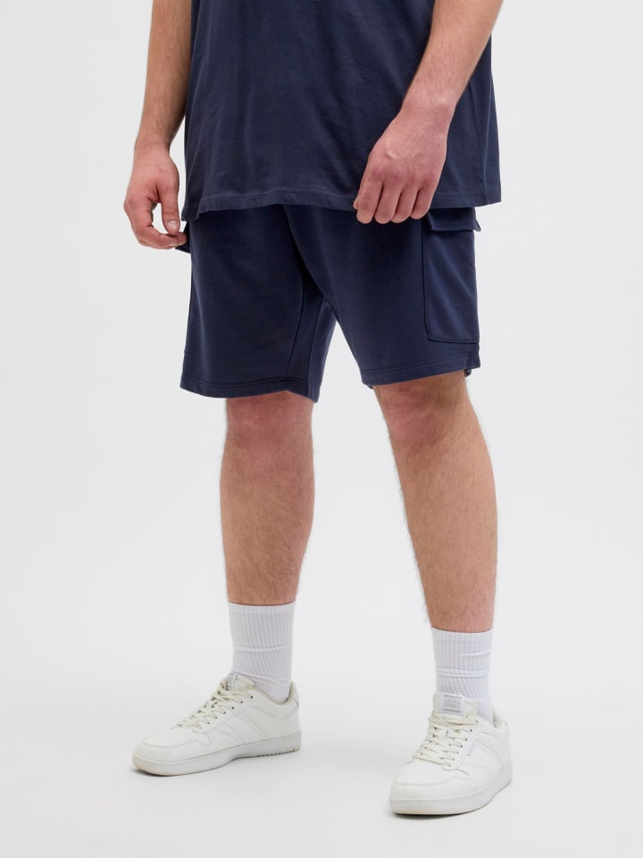JACK & JONES PLUS Sweat-Shorts in Sky Captain günstig kaufen