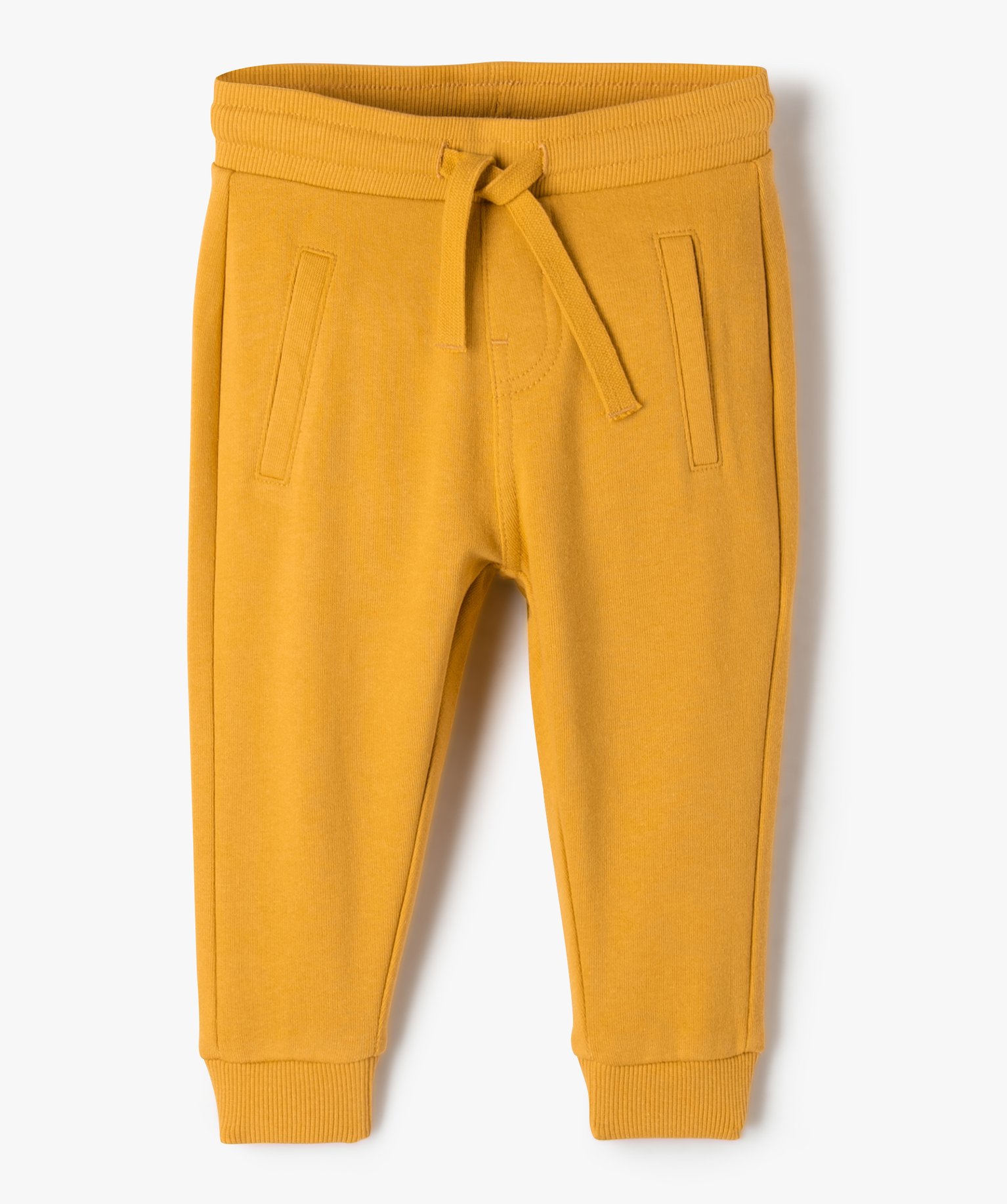 Pantalon bébé Garçon en maille avec ceinture bord-cte jaune | GEMO