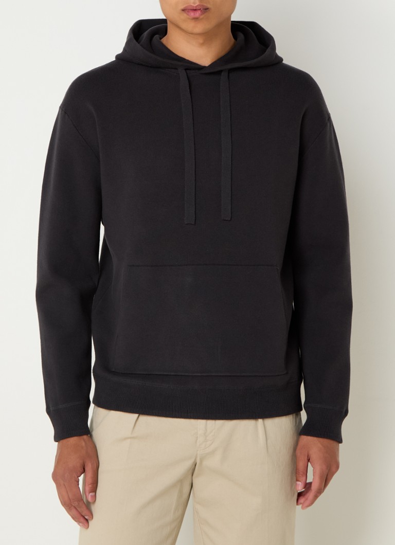 Boggi Milano Chunky knit hoodie with kangaroo pocket