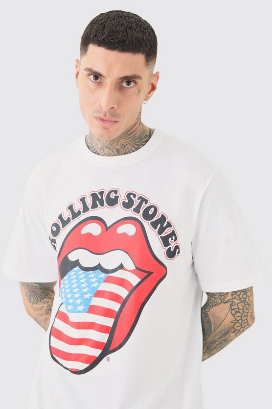 Tall Oversize T-Shirt mit Rolling Stones Print
