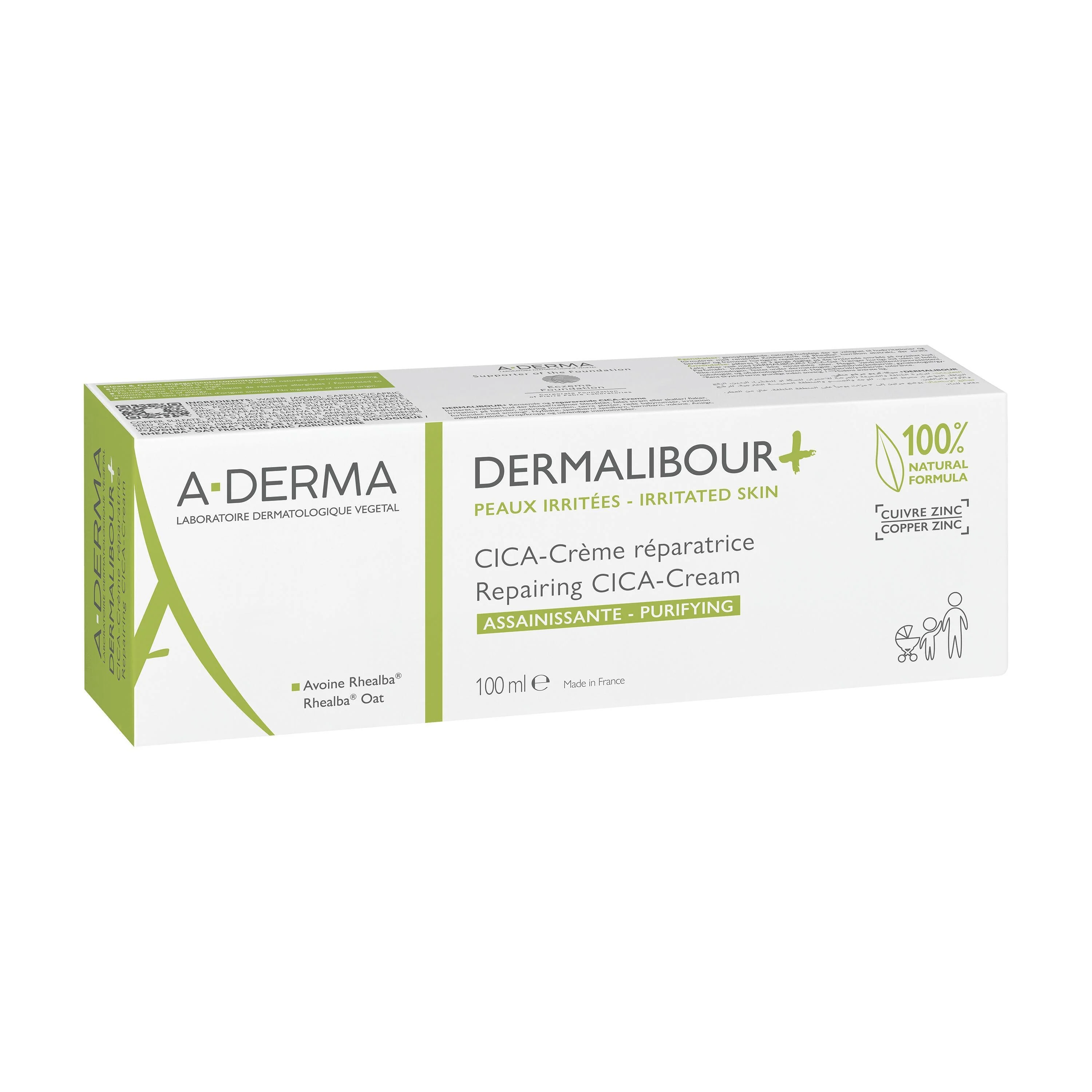 Dermalibour+ CICA-Purifying Restructuring Cream - 24-timers lindrende ansigtsbehandling, 24-timers anti-blemish ansigtsbehandling, reparerende behandling