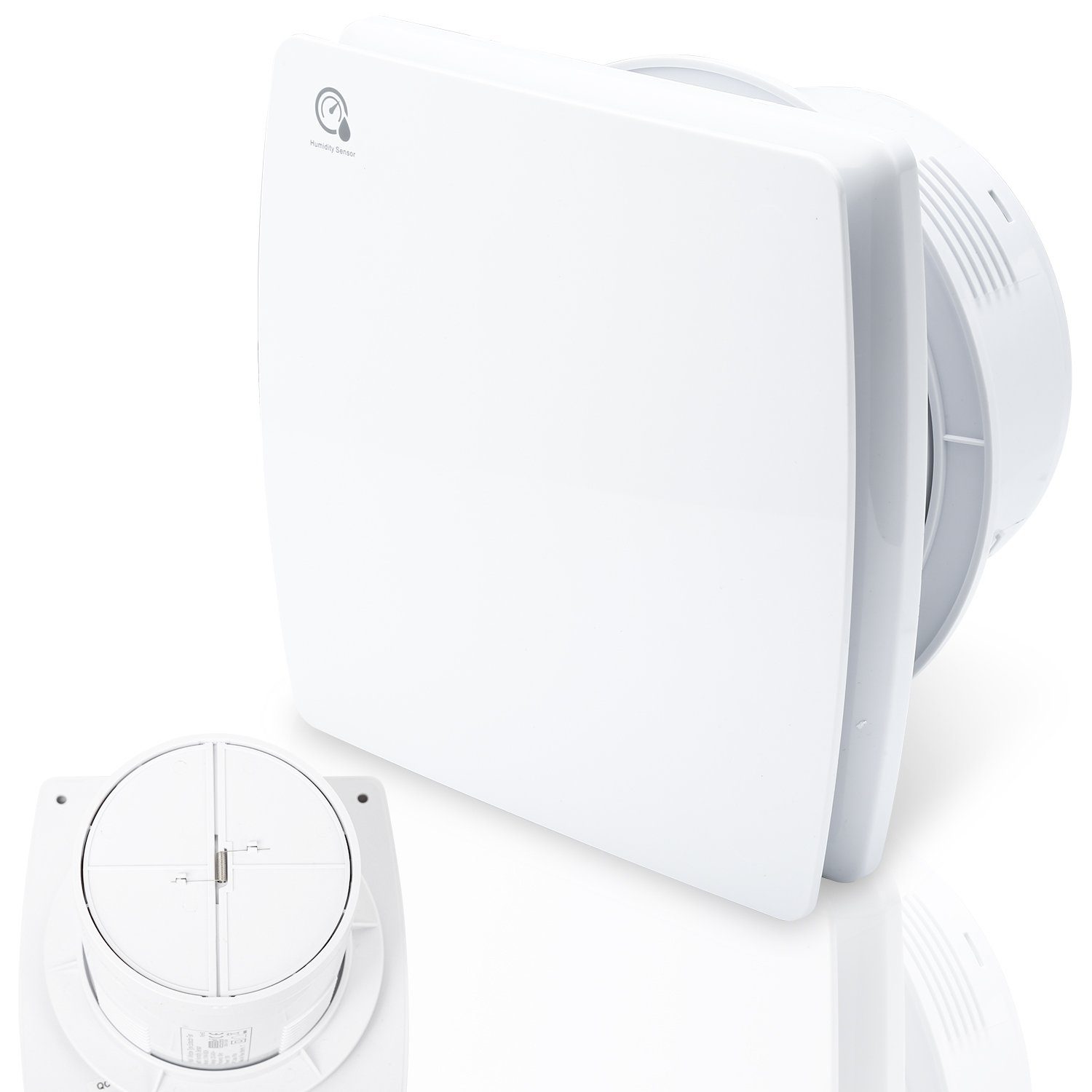 Yakimz Wandventilator Badlüfter Wandlüfter 10cm mit Feuchtsensor und Nachlauf und Timer