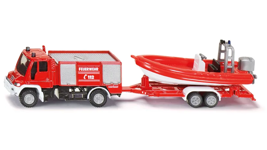 SIKU 1636 Super - Unimog Feuerwehr mit Boot