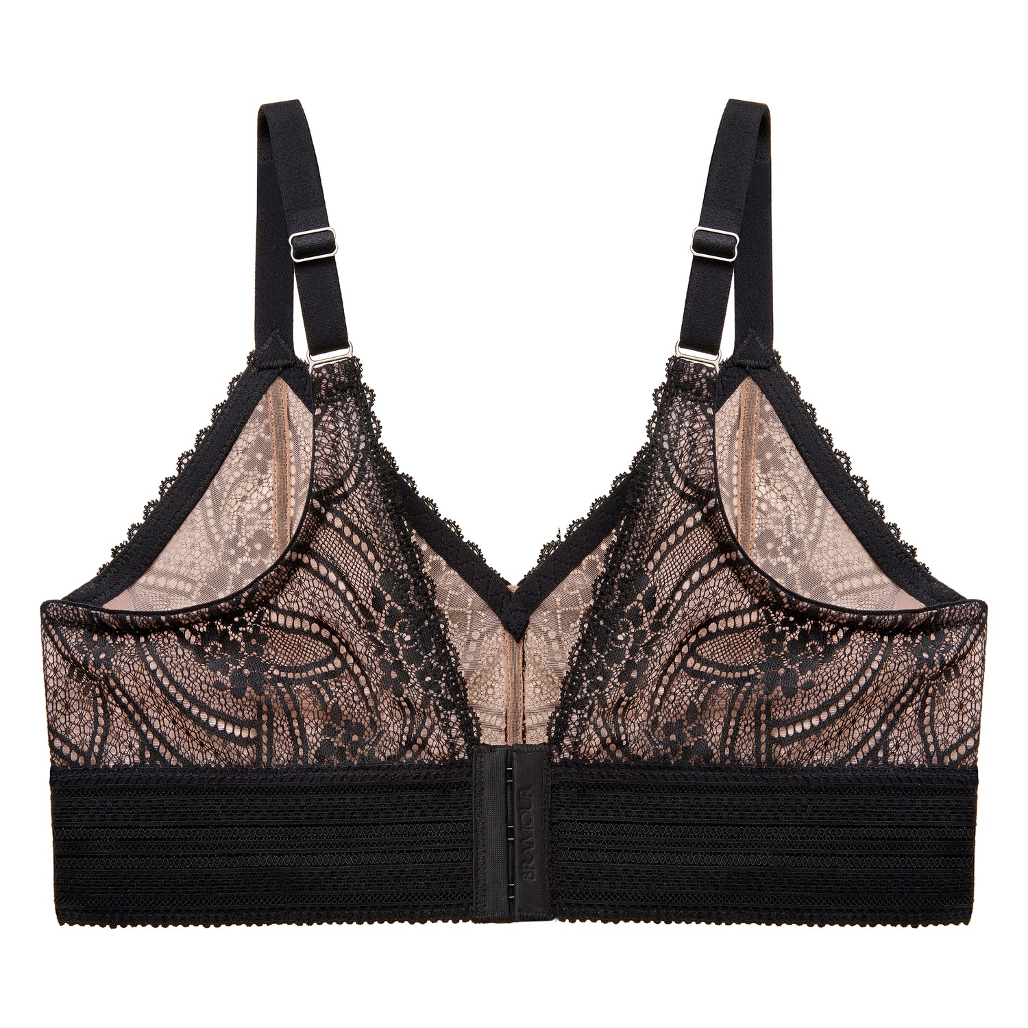 Bramour Gramercy Spitzen-Bralette de luxe - Schwarz
