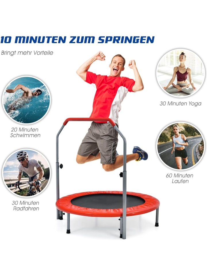 COSTWAY φ101cm Mini Trampolin in Rot günstig kaufen onesize