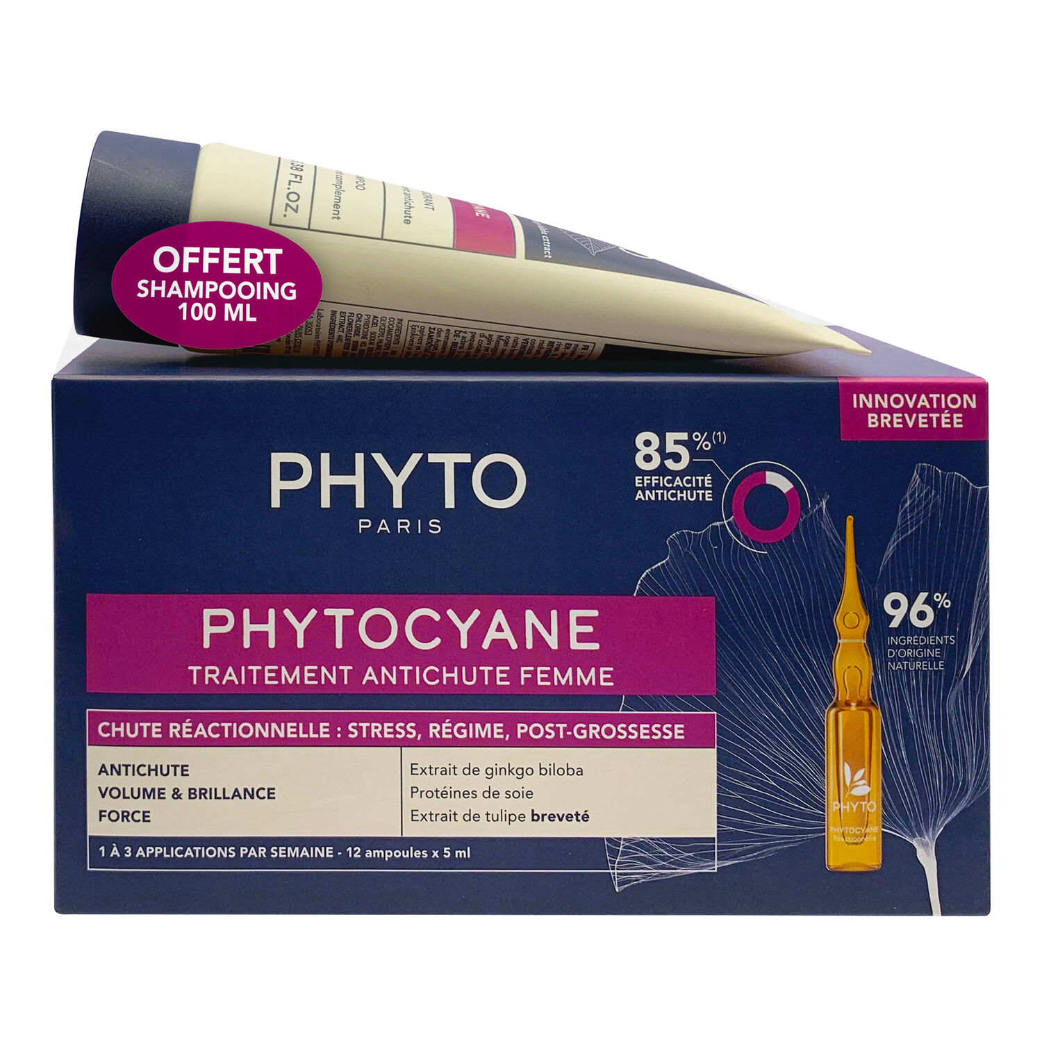 Phyto Phytocyane Traitement Antichute Femme + Shampooing Revigorant 100ml