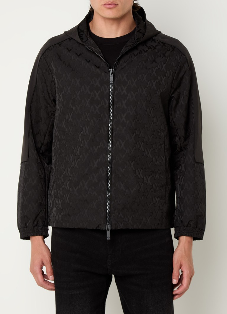 Armani Exchange Blouson windbreaker with hood and logo print