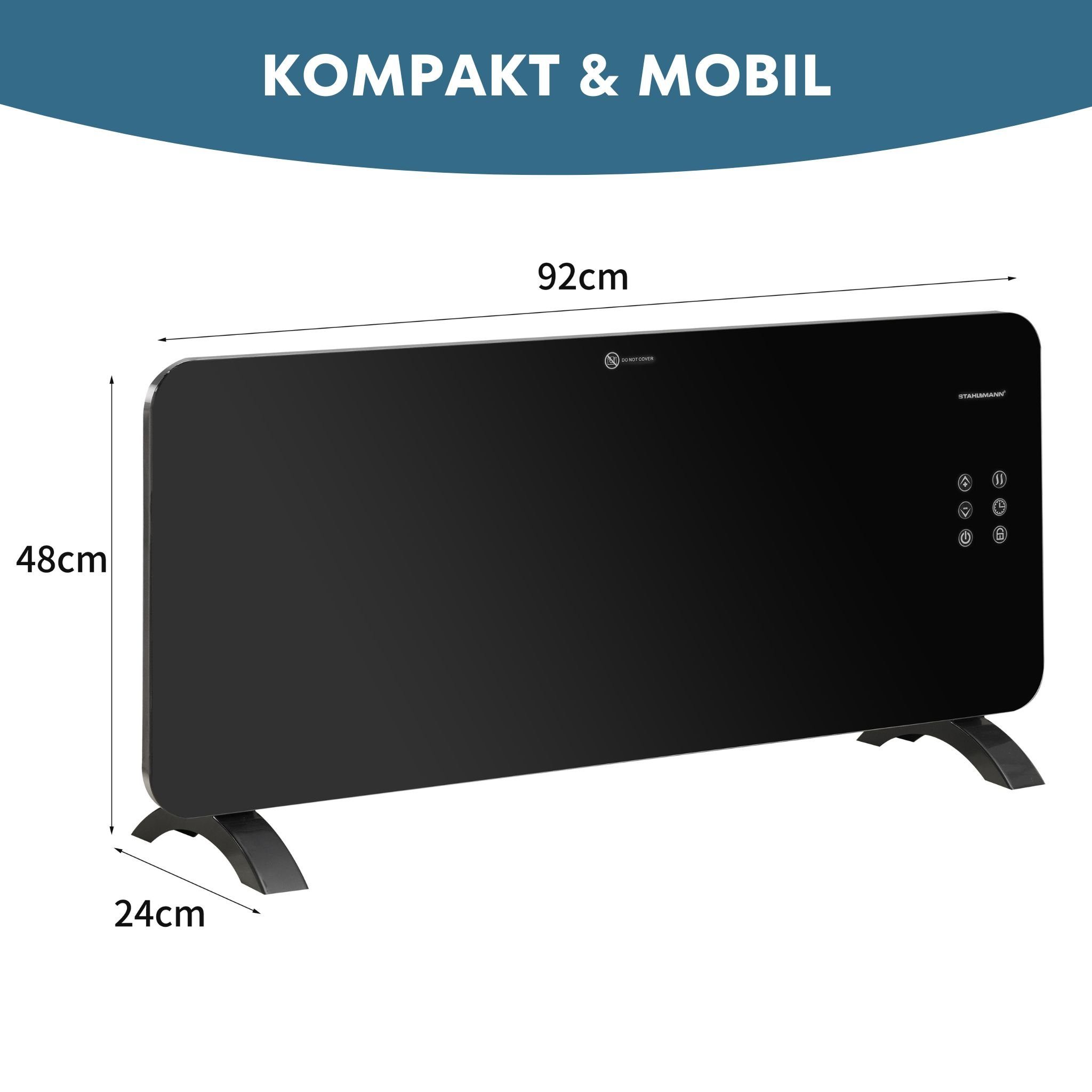 Stahlmann Heizgerät STAHLMANN Konvektor Heizung ZG2000, WiFi App Steuerung, 2000 W, Schnelle Erwärmung, Thermostat, Leise und Konvektor Heizung