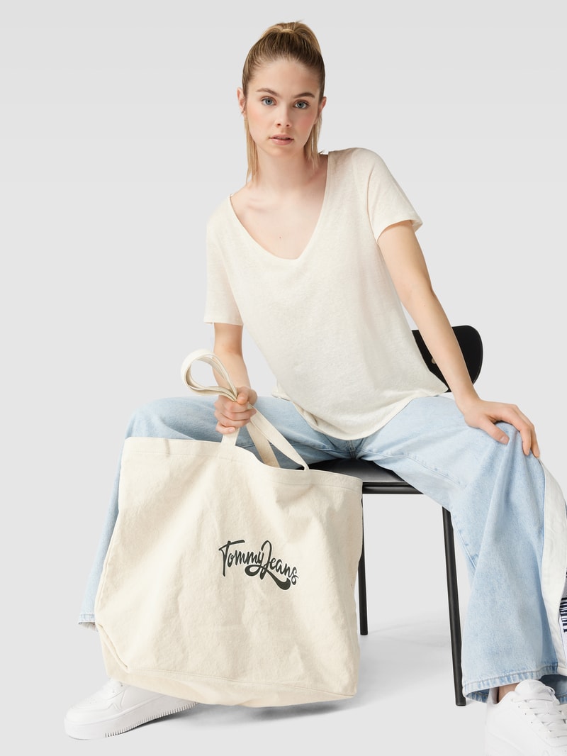 Shopper mit Label-Print in sand