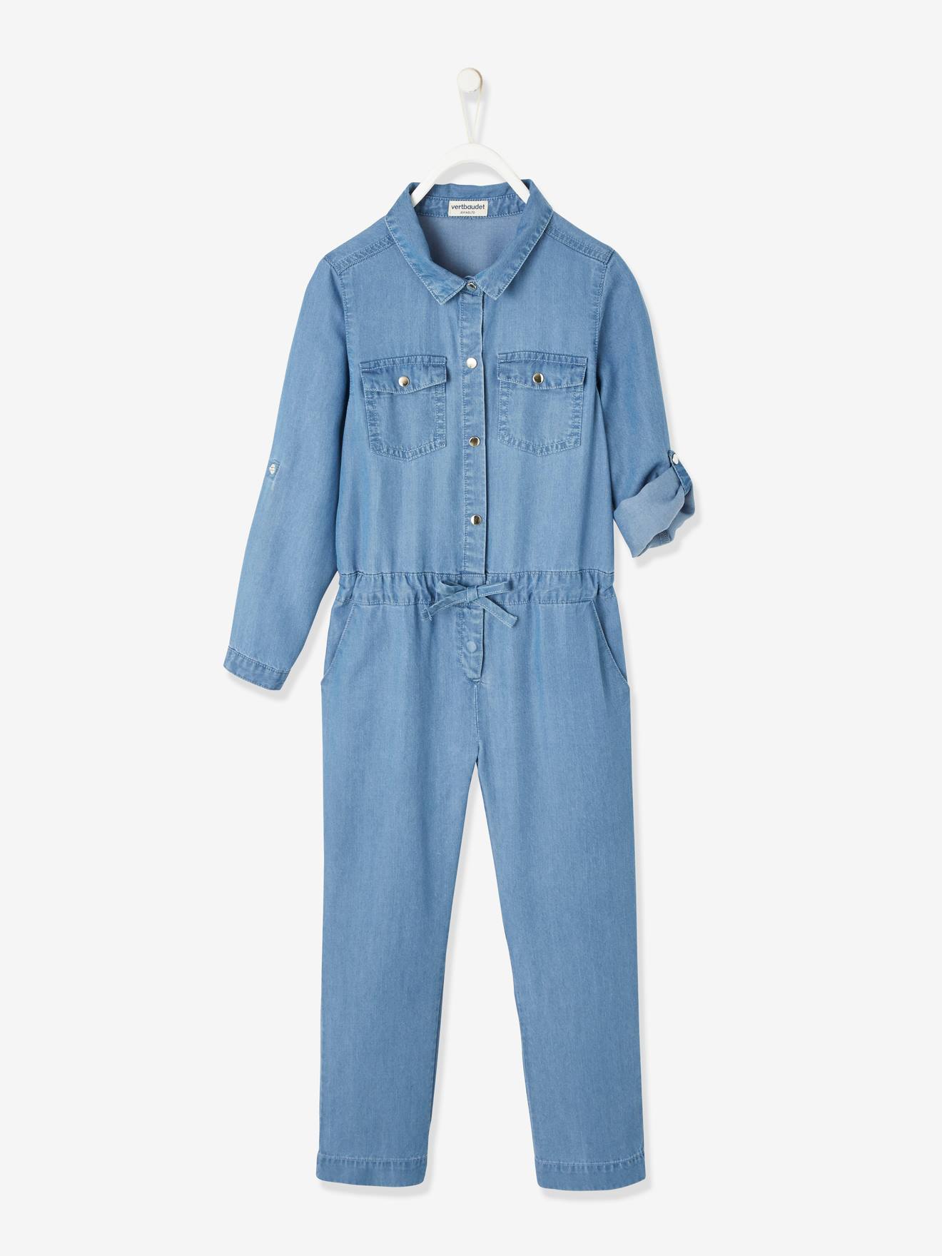 Vertbaudet Luftiger Mädchen Jumpsuit Oeko-Tex - blue stone