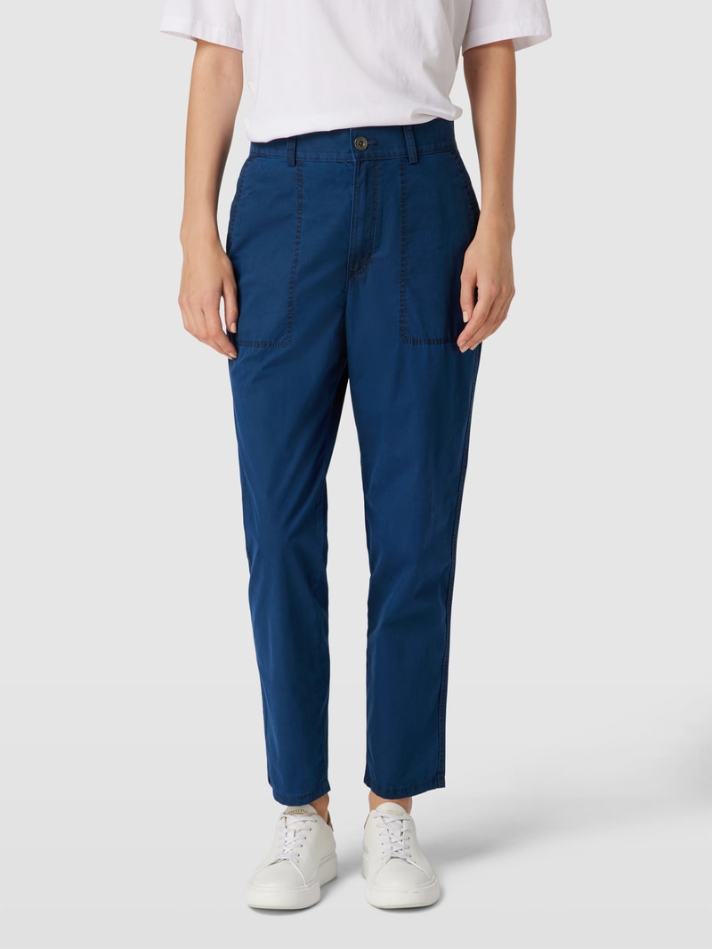 Stoffhose in verkürzter Passform in marineblau