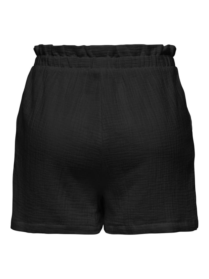 JACQUELINE de YONG Lockere Paperbag Shorts Kurze Stretch Sommer Pants in Schwarz günstig kaufen XS