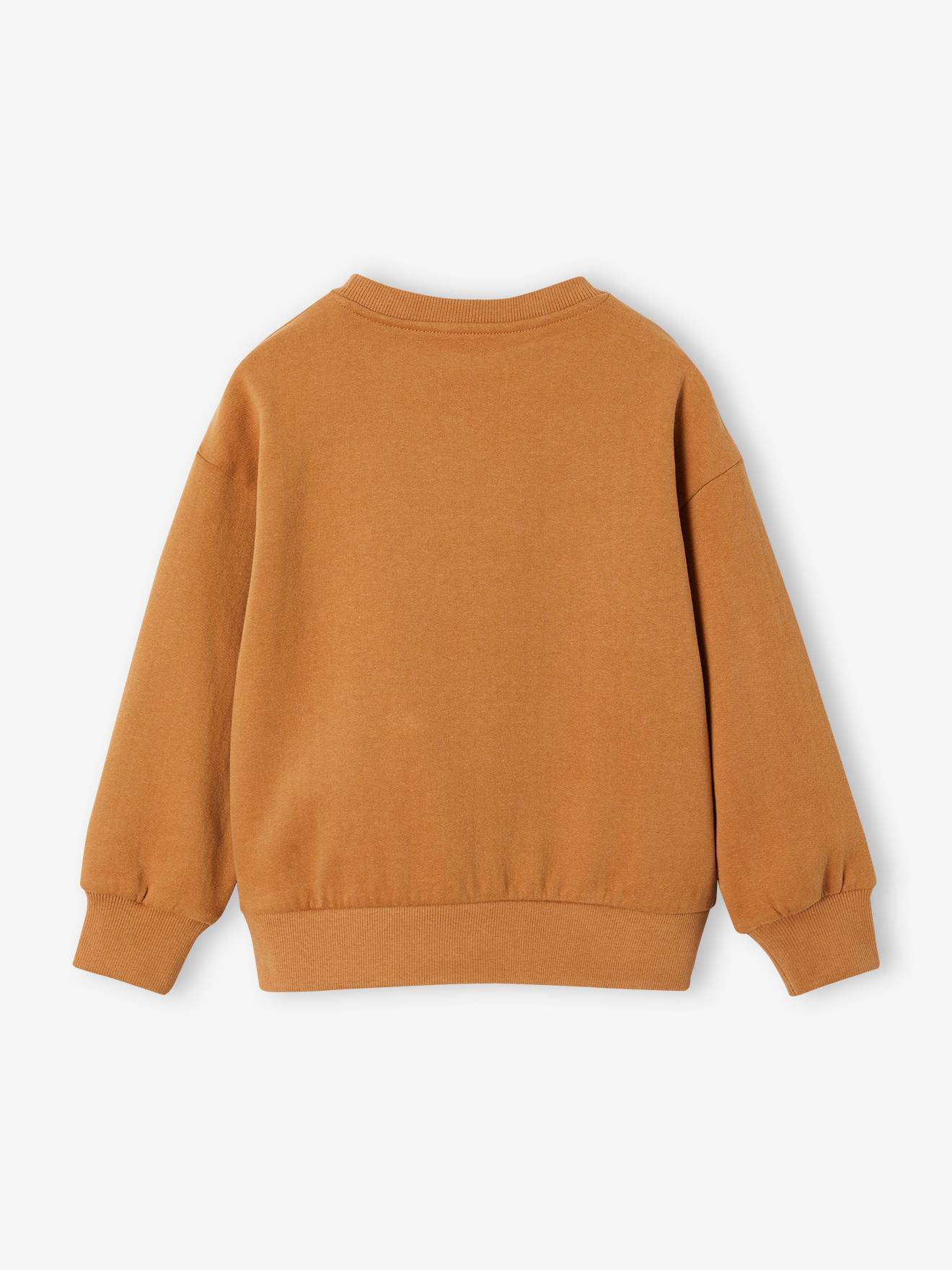Vertbaudet Jungen Sweatshirt mit Taschen-Effekt Oeko-Tex - pekannüsse