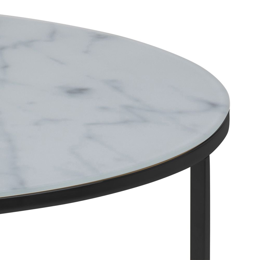 Couchtisch Alisma Weiß Schwarz Ø 80 cm