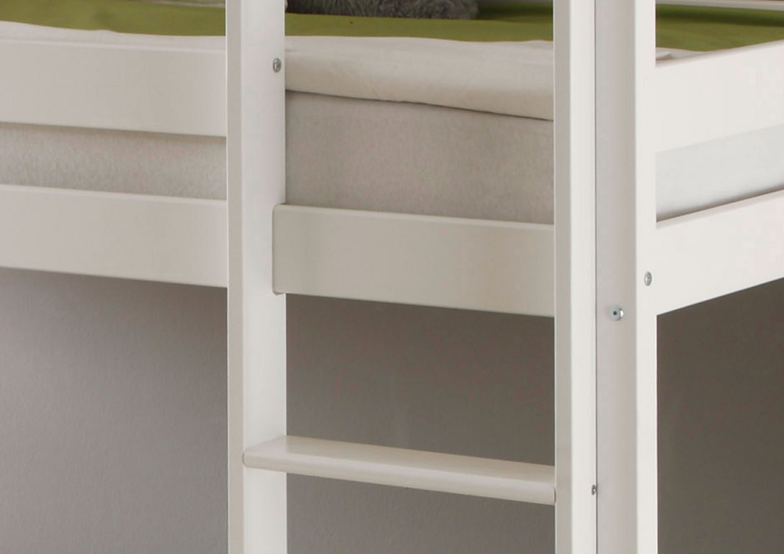 Homeline Etagenbett Kevin Etagenbett Kinderbett Weiss Hochbett Teilbar Massiv 90x200 cm
