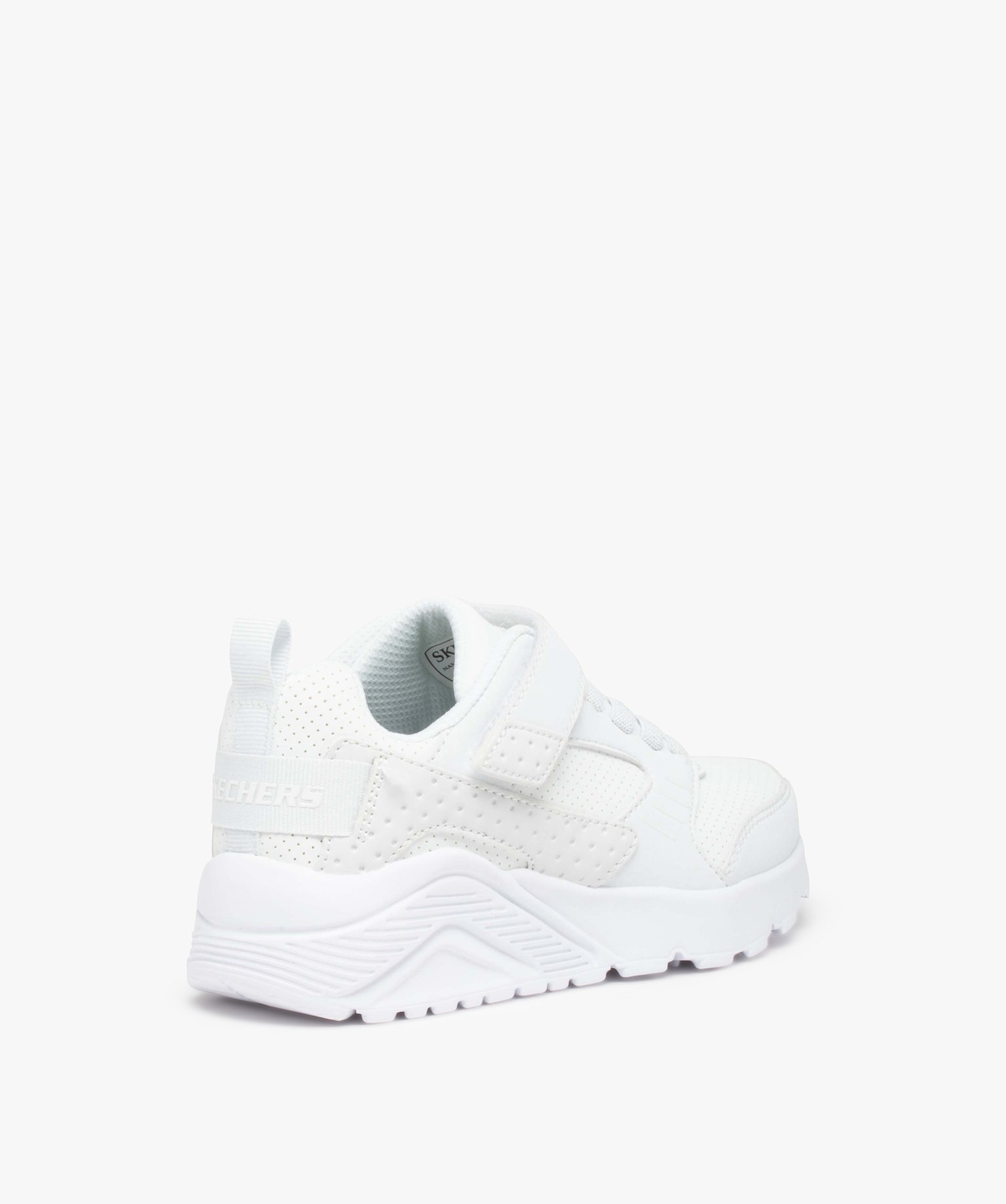 Baskets Garçon unies à lacets et scratch - Skechers blanc | GEMO