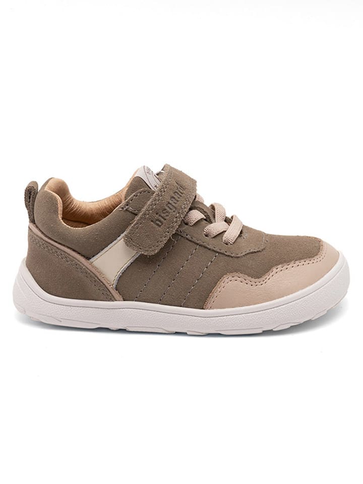 bisgaard Leder-Sneakers in Khaki/ Beige günstig kaufen