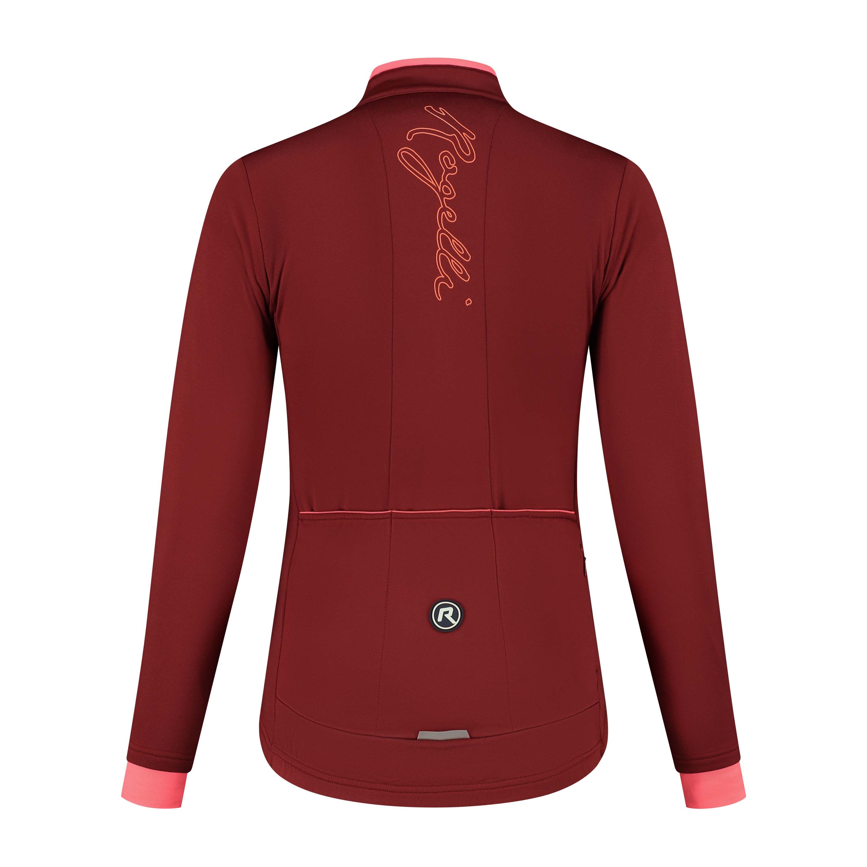 Rogelli Essential Bordeaux Coral Damen Langarm-Radtrikot
