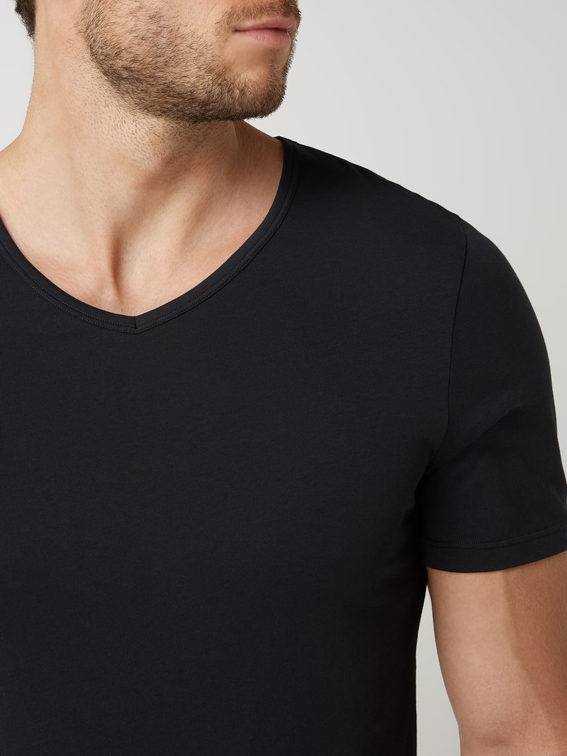 T-Shirt aus Baumwolle im 2er-Pack in schwarz