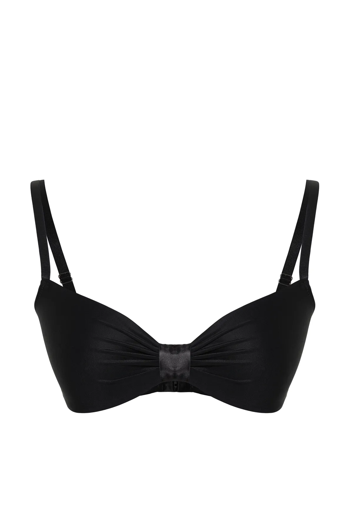 Trendyol Collection  Schwarzer Strick-BH ThmSS24SU00057 aus Polyamid ohne Überzug mit Seilträger und Seildetails