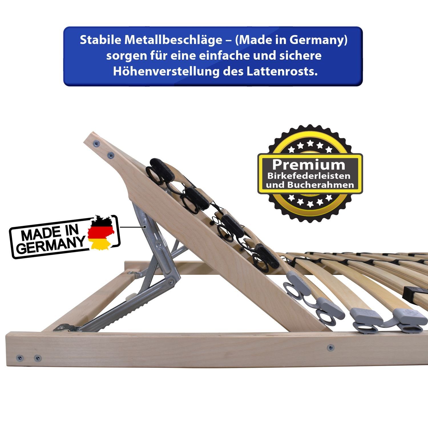 Lattenrost, Coemo, Kopfteil manuell verstellbar, Fußteil nicht verstellbar, ERGO K 100x190 cm, preisgünstige Selbstmontage
