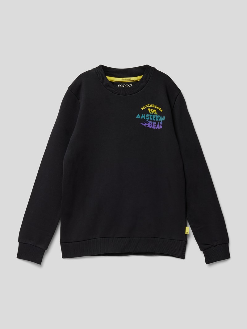 Sweatshirt mit Flockprint in anthrazit