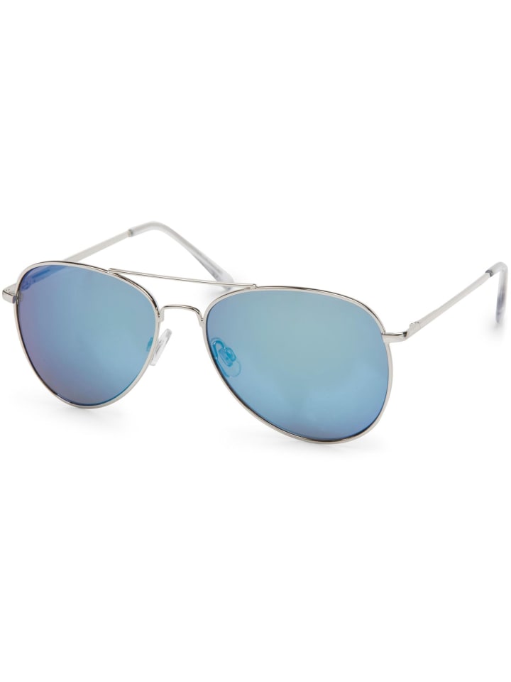 styleBREAKER Piloten Sonnenbrille in Silber / Blau günstig kaufen onesize