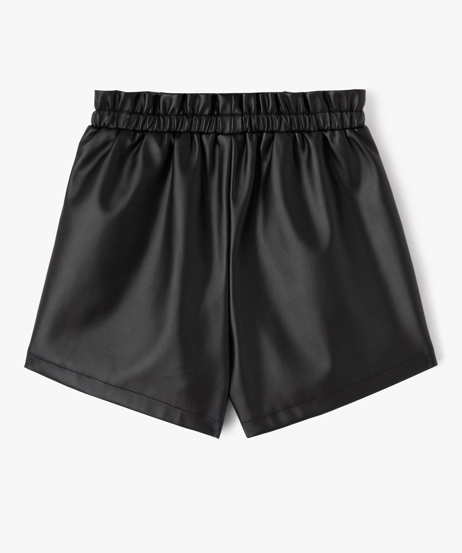 Short en matière synthétique cuir imitation fille noir | GEMO