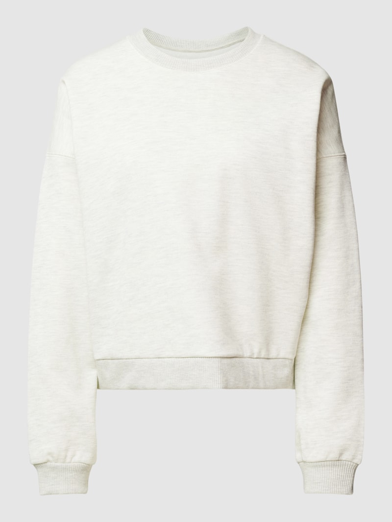 Sweatshirt mit Rundhalsausschnitt und überschnittenen Schultern in hellgrau meliert