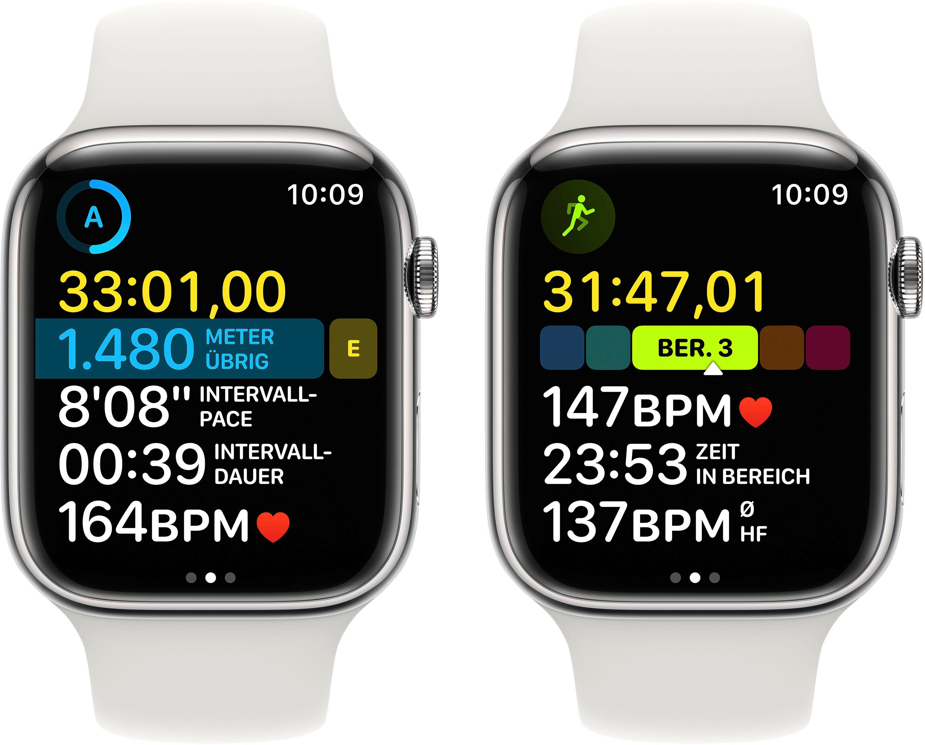 Apple Watch Series 8 GPS + Cellular 45mm Edelstahl Sportarmband Watch