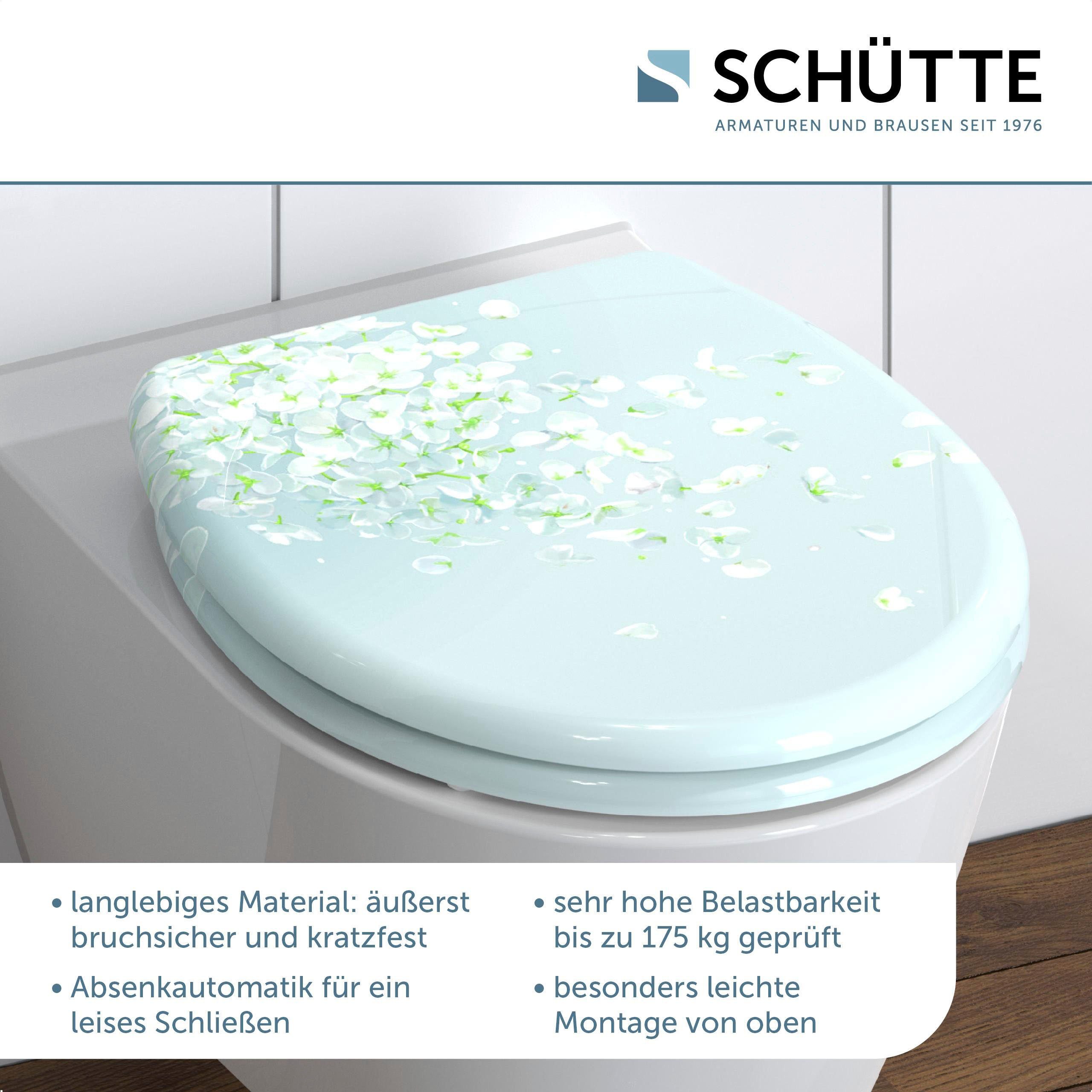 Schütte WC-Sitz FLOWER IN THE WIND, bruchsicher und kratzfest, Absenkautomatik, Standardmaß