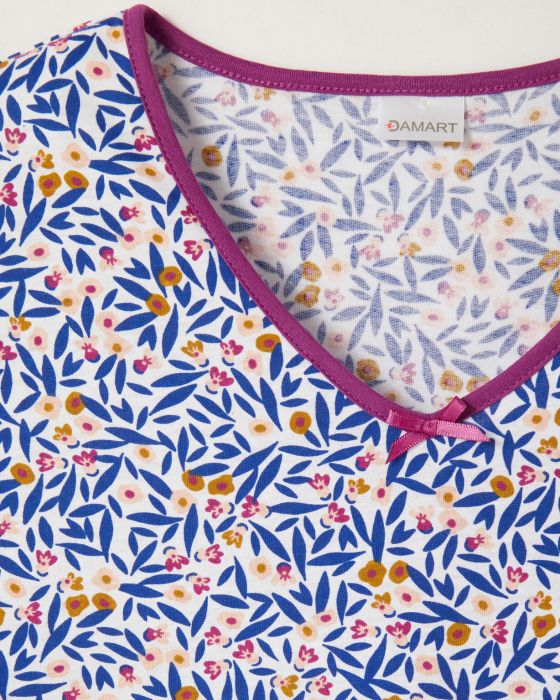 Lot de 3 chemises de nuit en pur coton peigné, 2 statures