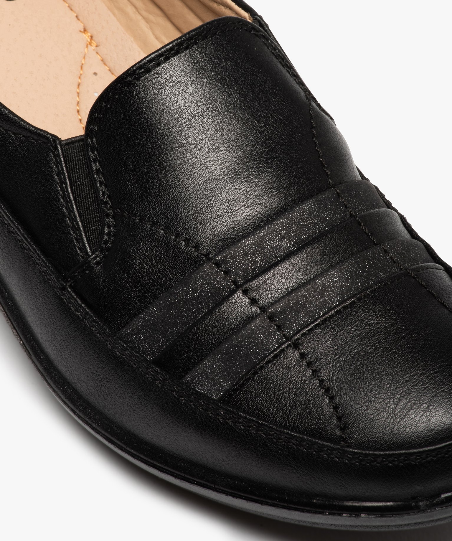 Mocassins confort femme unis avec détails brillants noir | GEMO