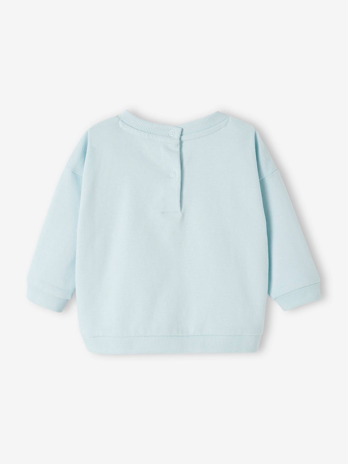 Vertbaudet Baby Sweatshirt SUPER-HÉROS RIGOLO, personalisierbar Oeko-Tex - himmelblau