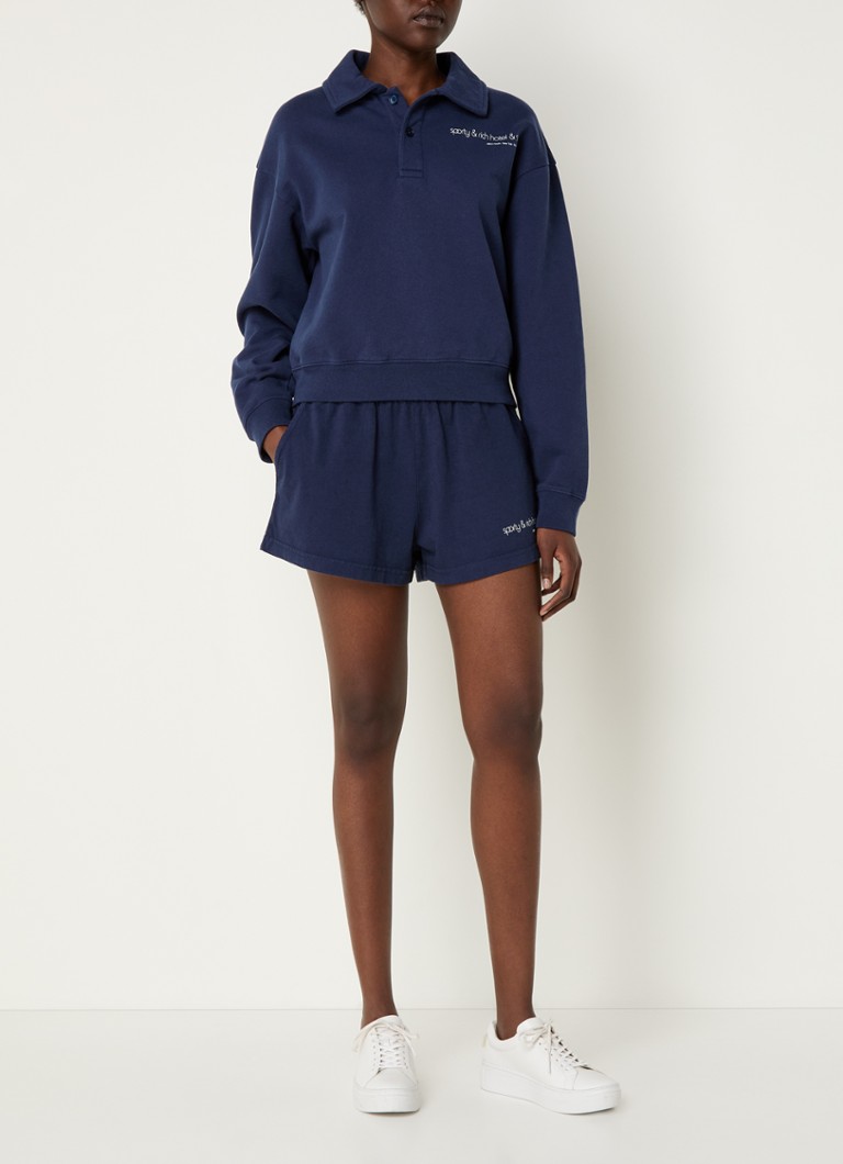 Sporty & Rich Mid waist straight fit jogging shorts with logo