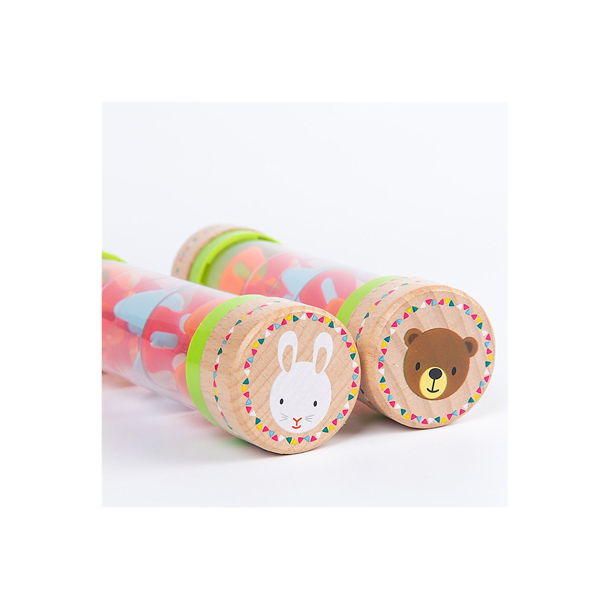 1PCS Rain Sound Tube Musik Früherziehung Musikinstrument Spielzeug 1PCS Regenbogenstab aus Holz für Kinder, simuliert Regengeräusche, Sanduhr-Quietscher Rhythmusinstrumente