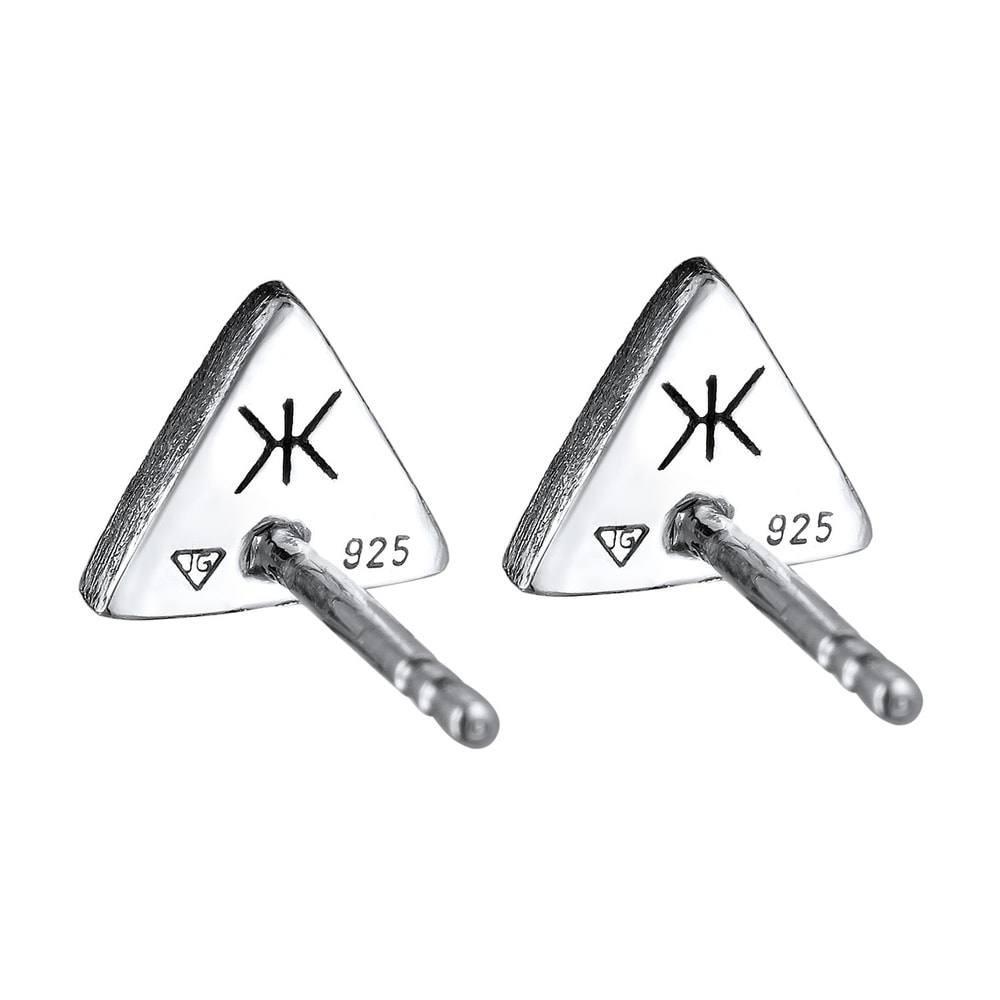 KUZZOI KUZZOI Boucles d'Oreilles Hommes Clous d'oreilles Triangle Géo mat en argent ster Boucles d'oreilles