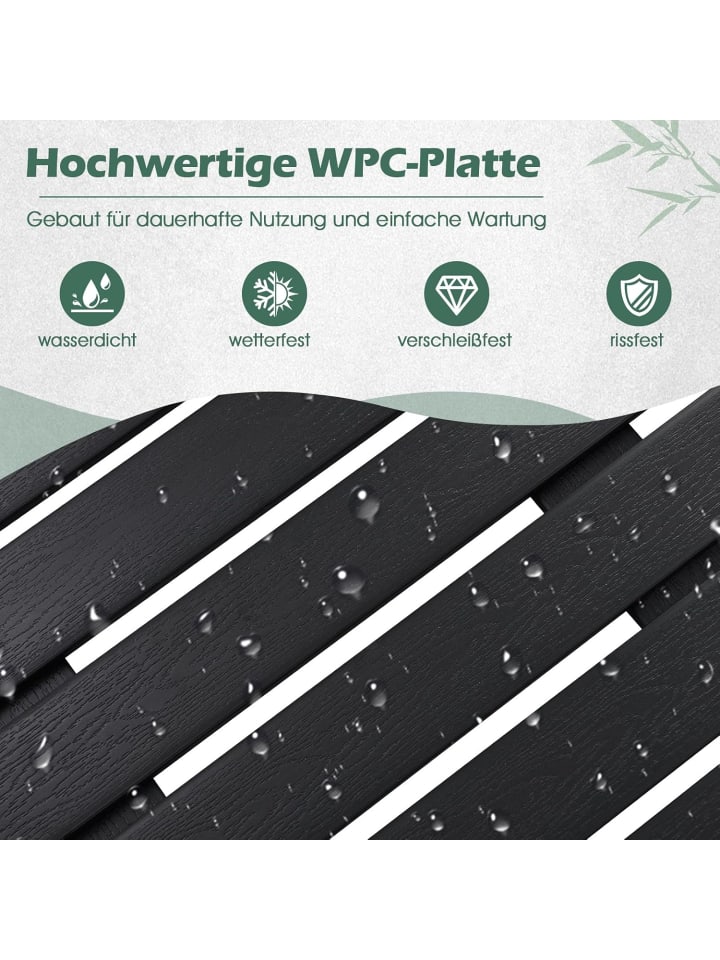 COSTWAY Bodenelement für Solardusche 100x60cm in Schwarz günstig kaufen onesize