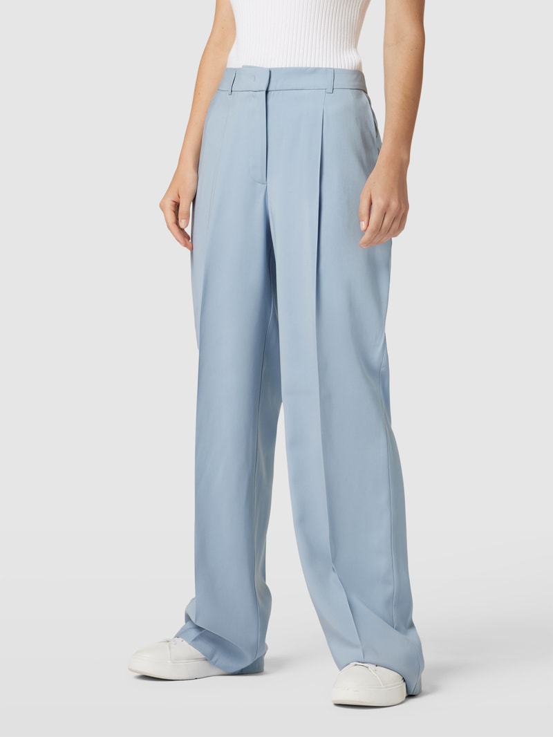 Stoffhose aus Viskose-Mix mit Bügelfalten Modell 'Sommer' in rauchblau