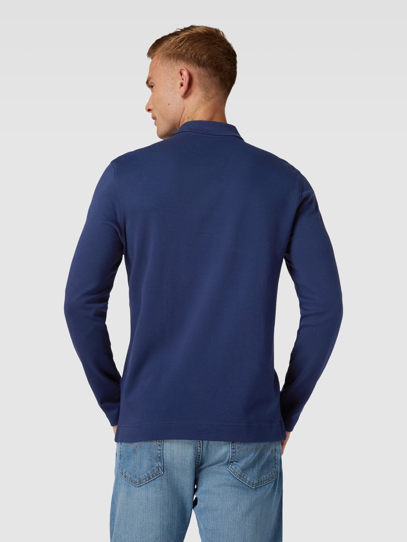 Poloshirt mit langen Ärmeln in dunkelblau