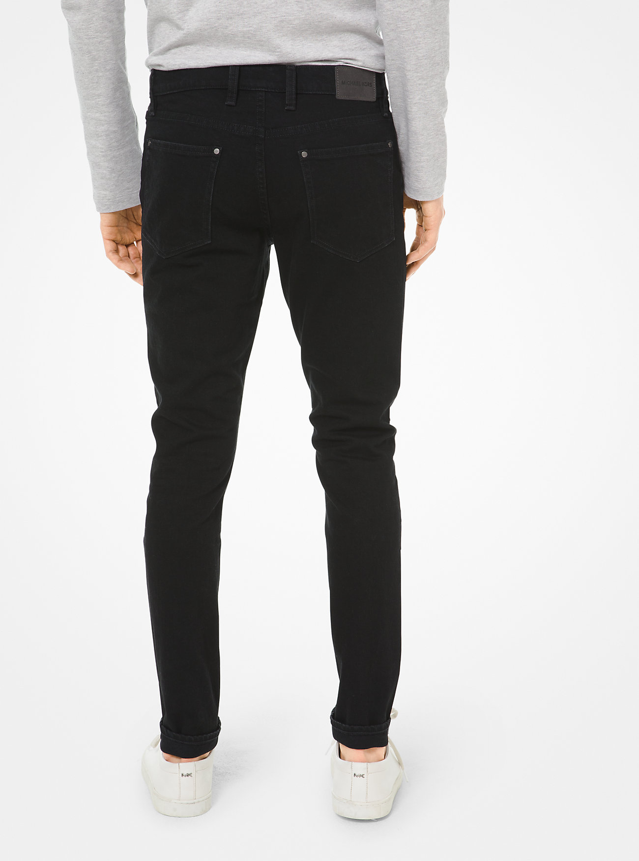 Skinny-fit stretch-bomullsjeans - SVART