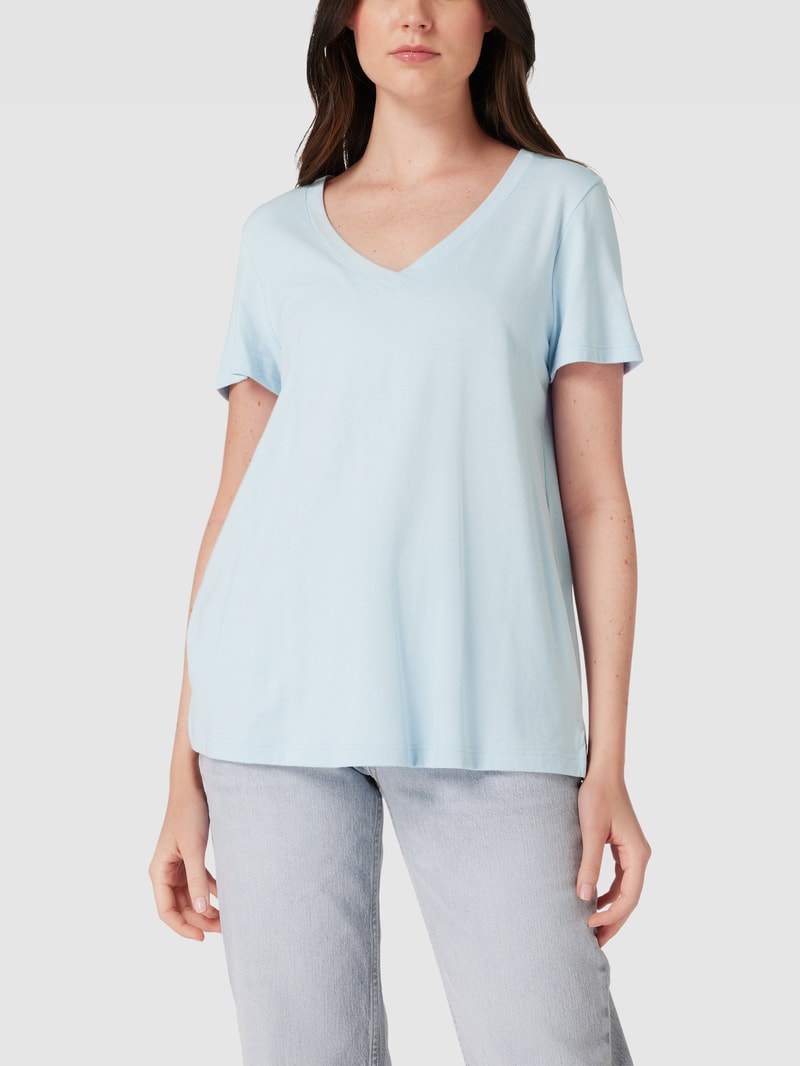 Pyjama-Oberteil mit V-Ausschnitt Modell 'Sleep&Lounge' in hellblau