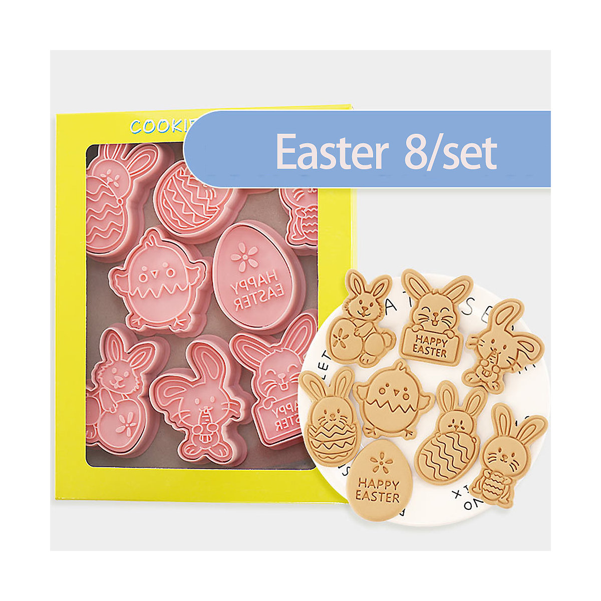 Ausstechformen Ostern,8 Stück Backzubehör für Kinder