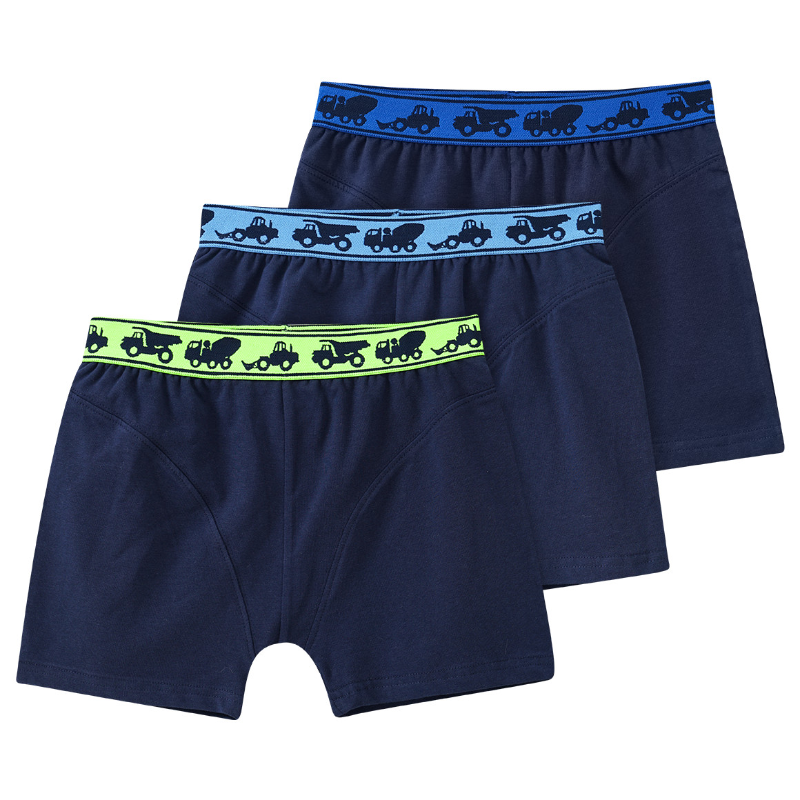 3 Jungen Boxer mit buntem Webbund