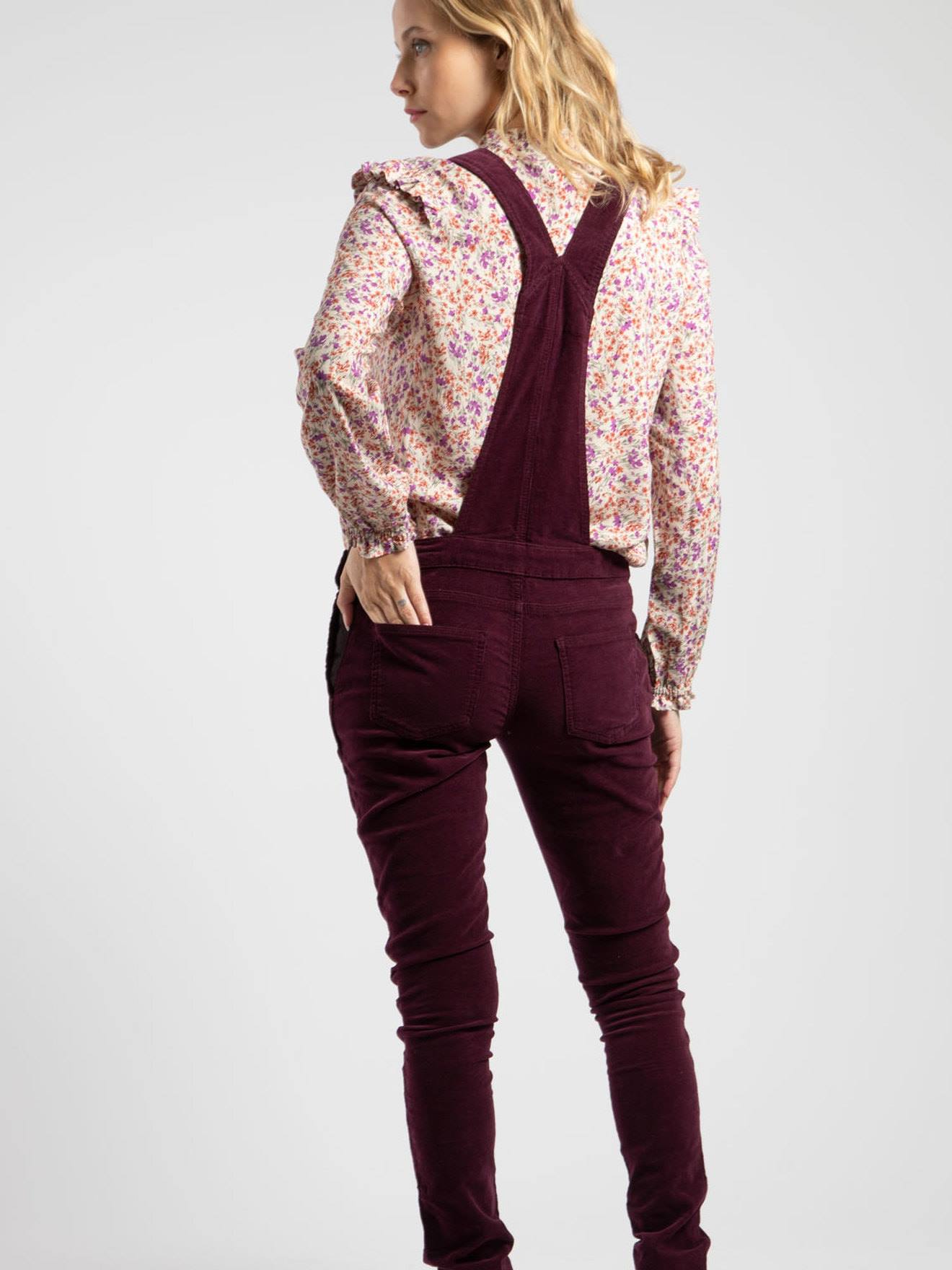 Envie de Fraise Umstands-Latzhose aus Cord MERYL ENVIE DE FRAISE - aubergine